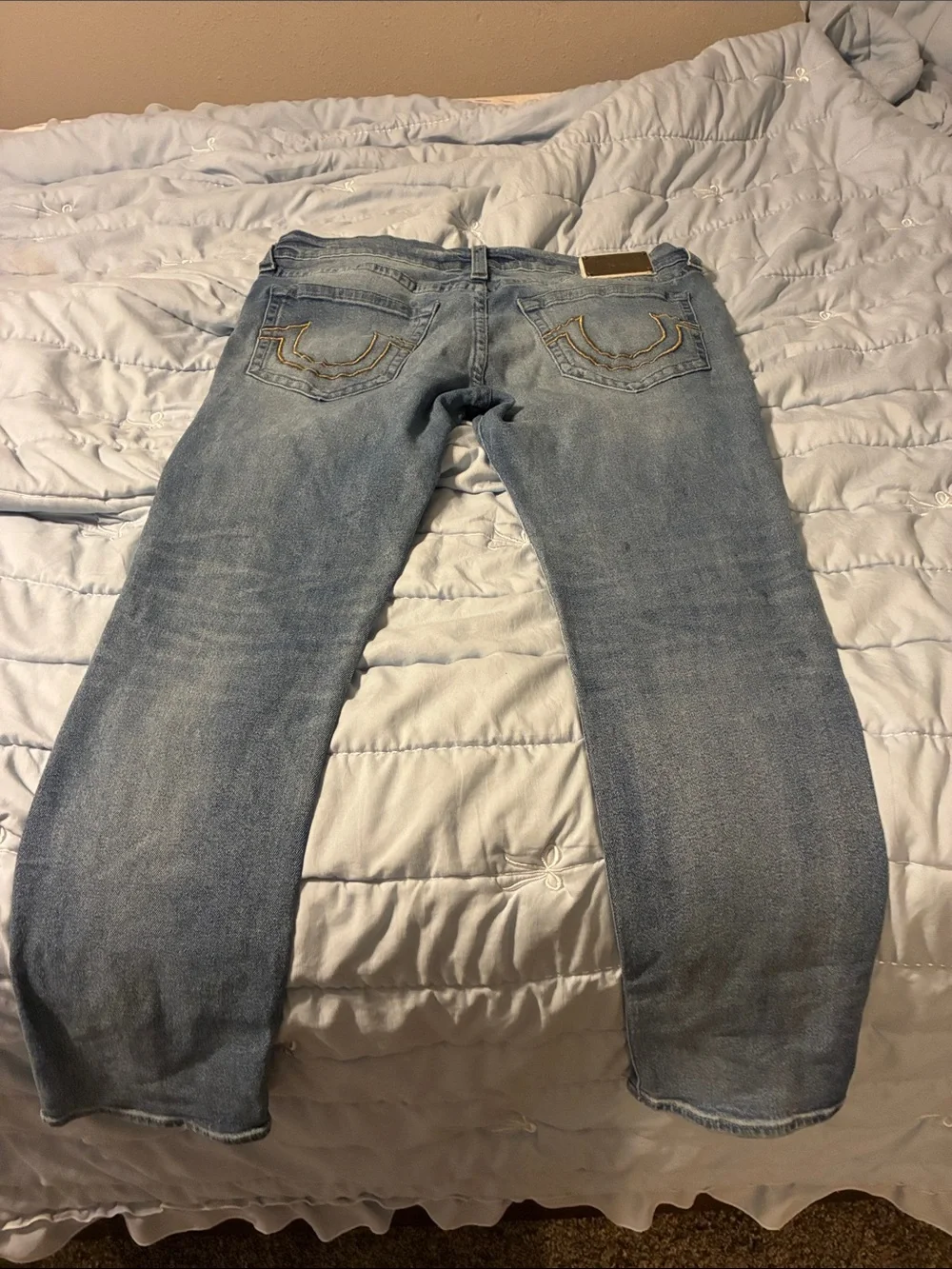 True Religion Men's Light Wash Skinny Jeans
